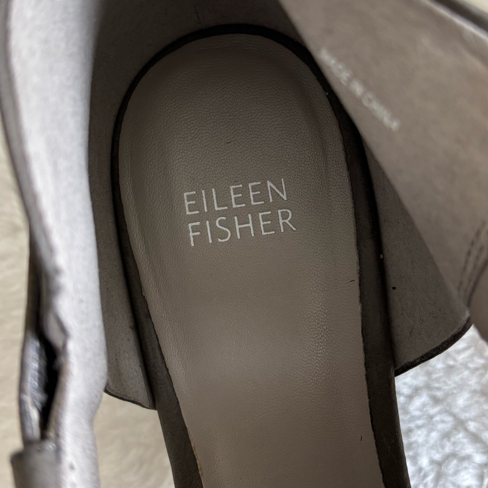 Eileen Fisher Gray Peep-Toe Heeled Sandals Sz 10 - Picture 9 of 14